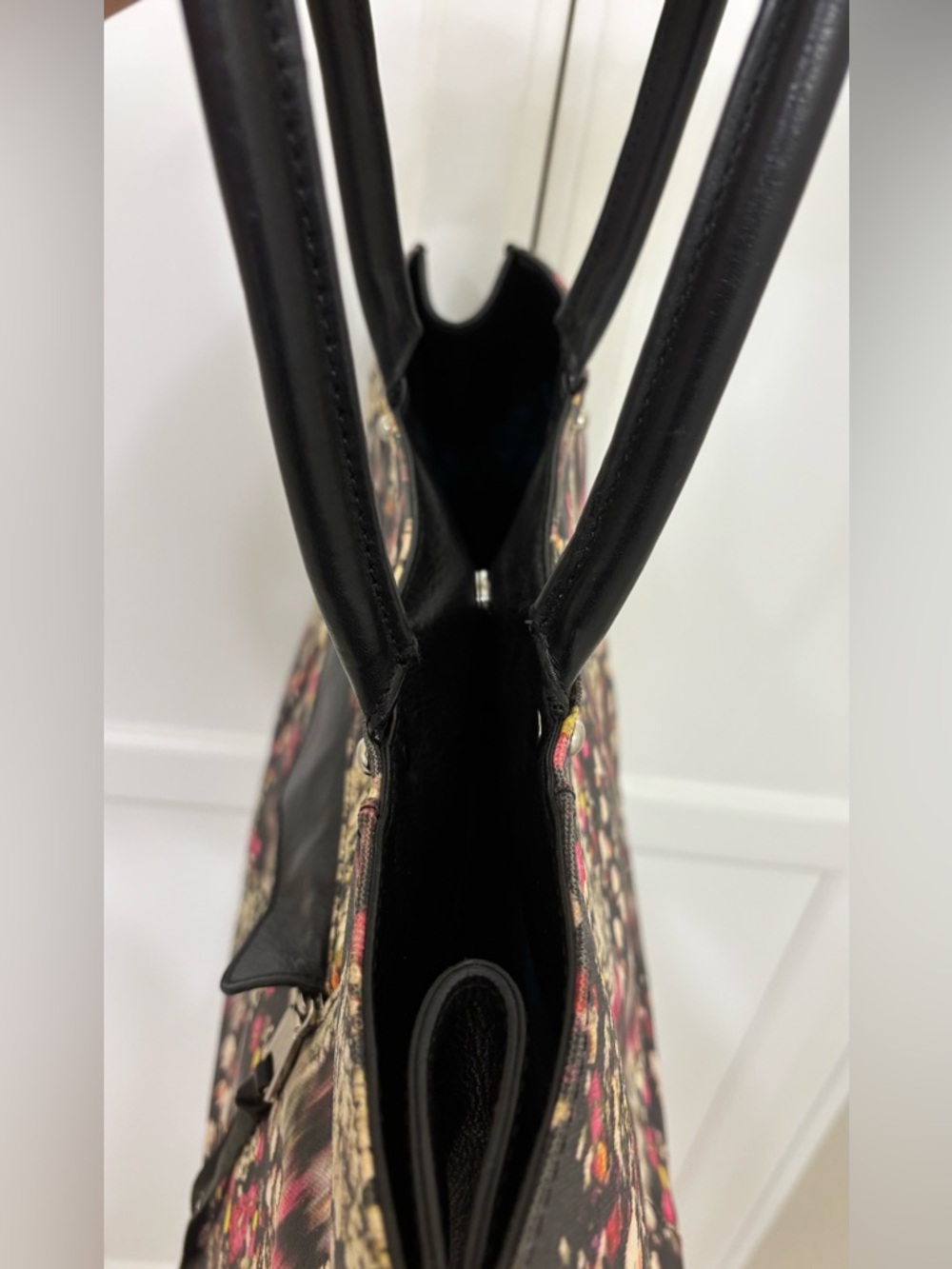 Rebecca Minkoff extra large floral canvas/leather M.A.B. tote - Picture 7 of 11